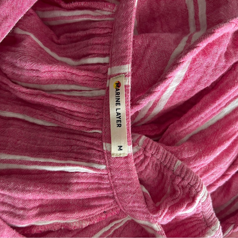 Marine Layer Pink and White Striped Button-Front Maxi Dress - Picture 9 of 10